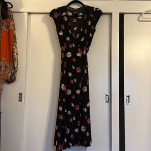 Reformation wrap poppy wrap dress